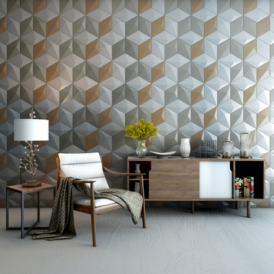 Pu Leather White Indoor 3D Mosaic Tile