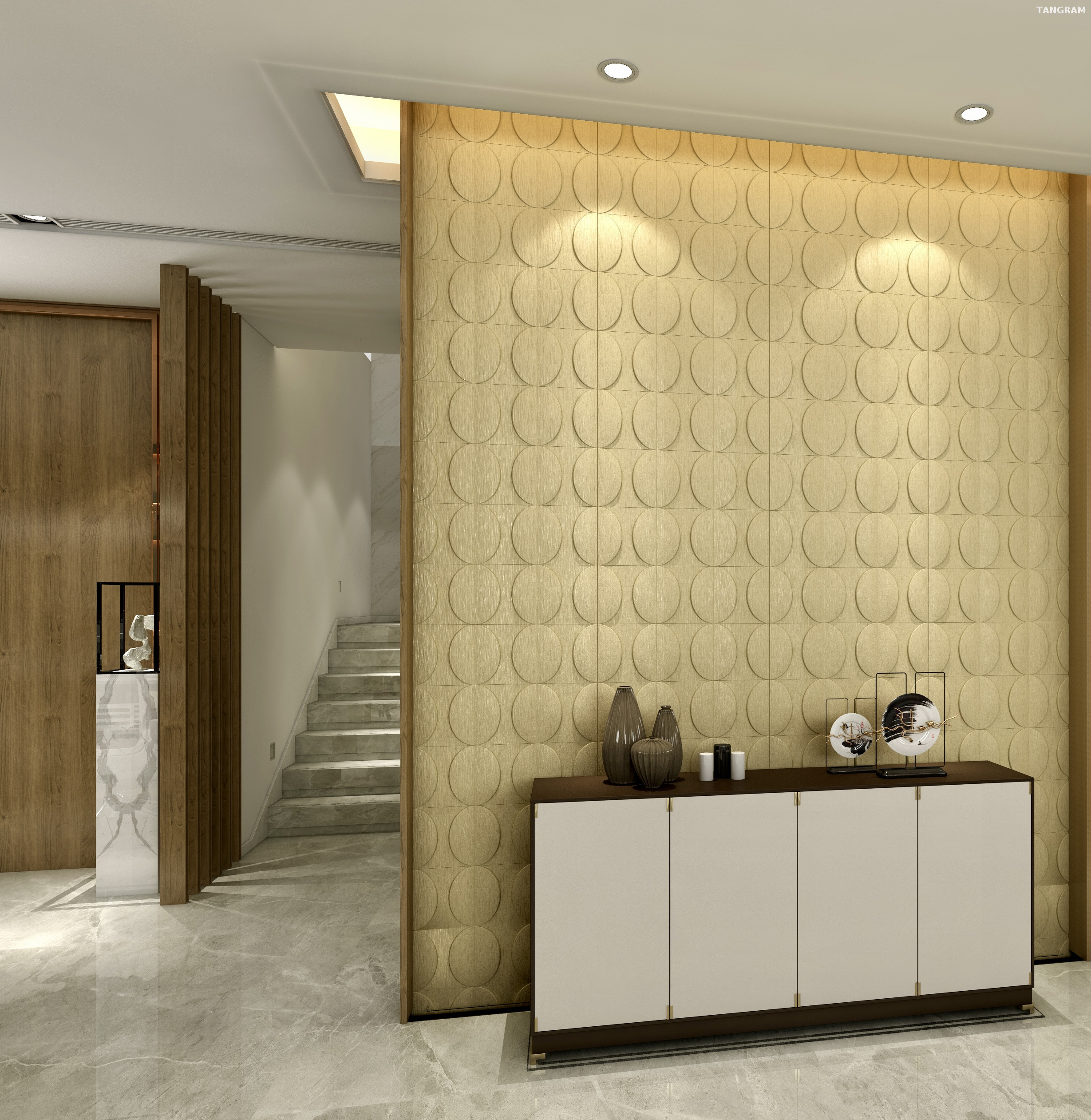 TAIJI Self Adhesive Leather Wall Panel Waterproof Fireproof Hotel Eco-Friendly Decorative Cladding Board
