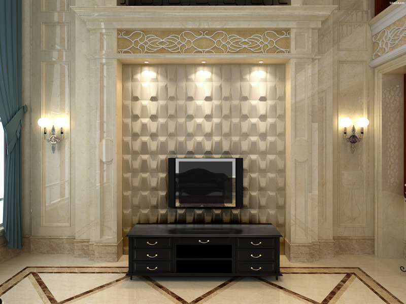 Eco-Friendly Pu Foam Wall Panels Classic 3D Embossed Textured for Modern/Luxurious Interior Decor & Commerce Use