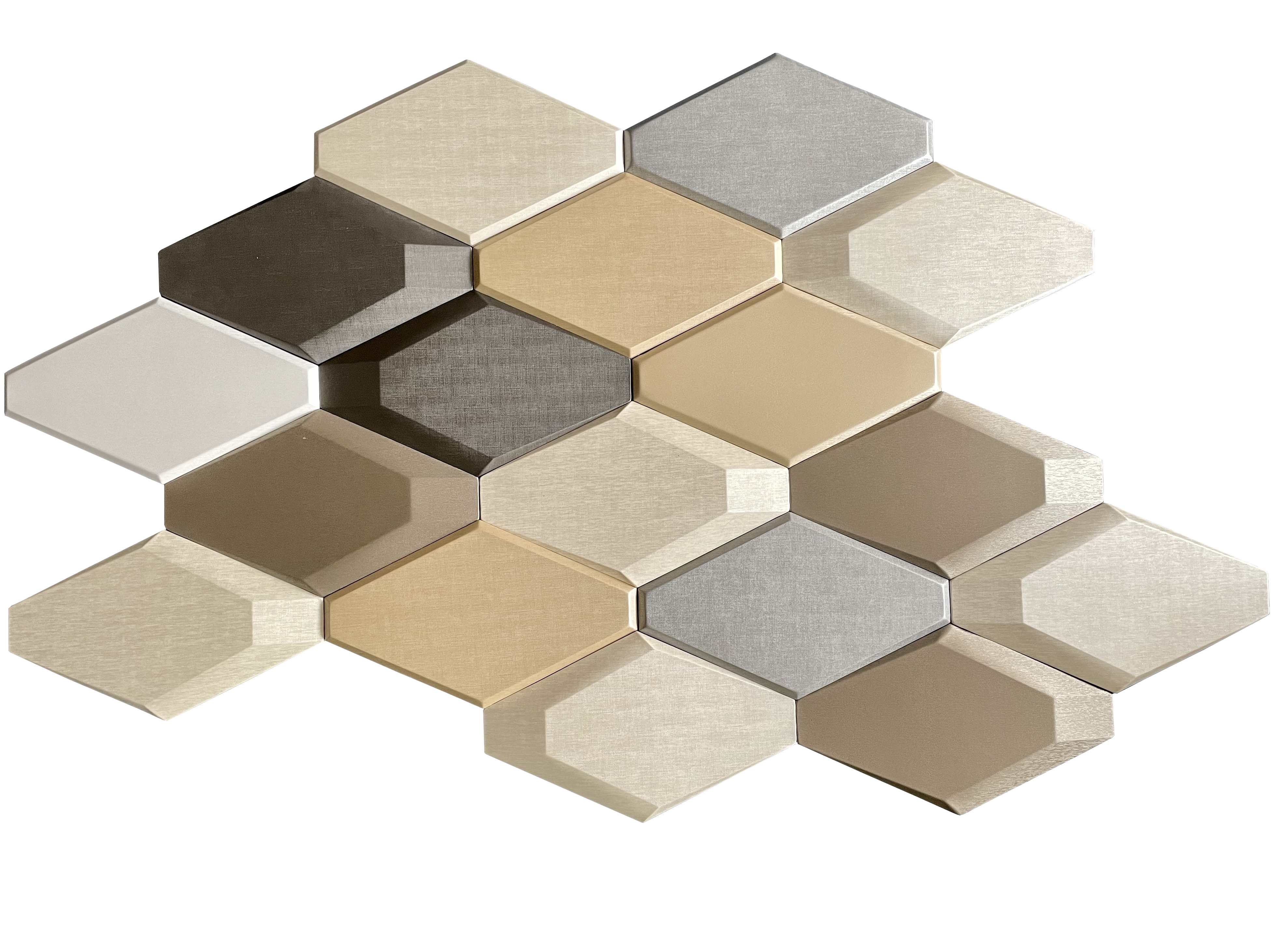 Semi Pu Leather Golden Indoor 3D Mosaic Tile
