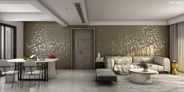 Acoustic Beige Interior 3D Wall Panel
