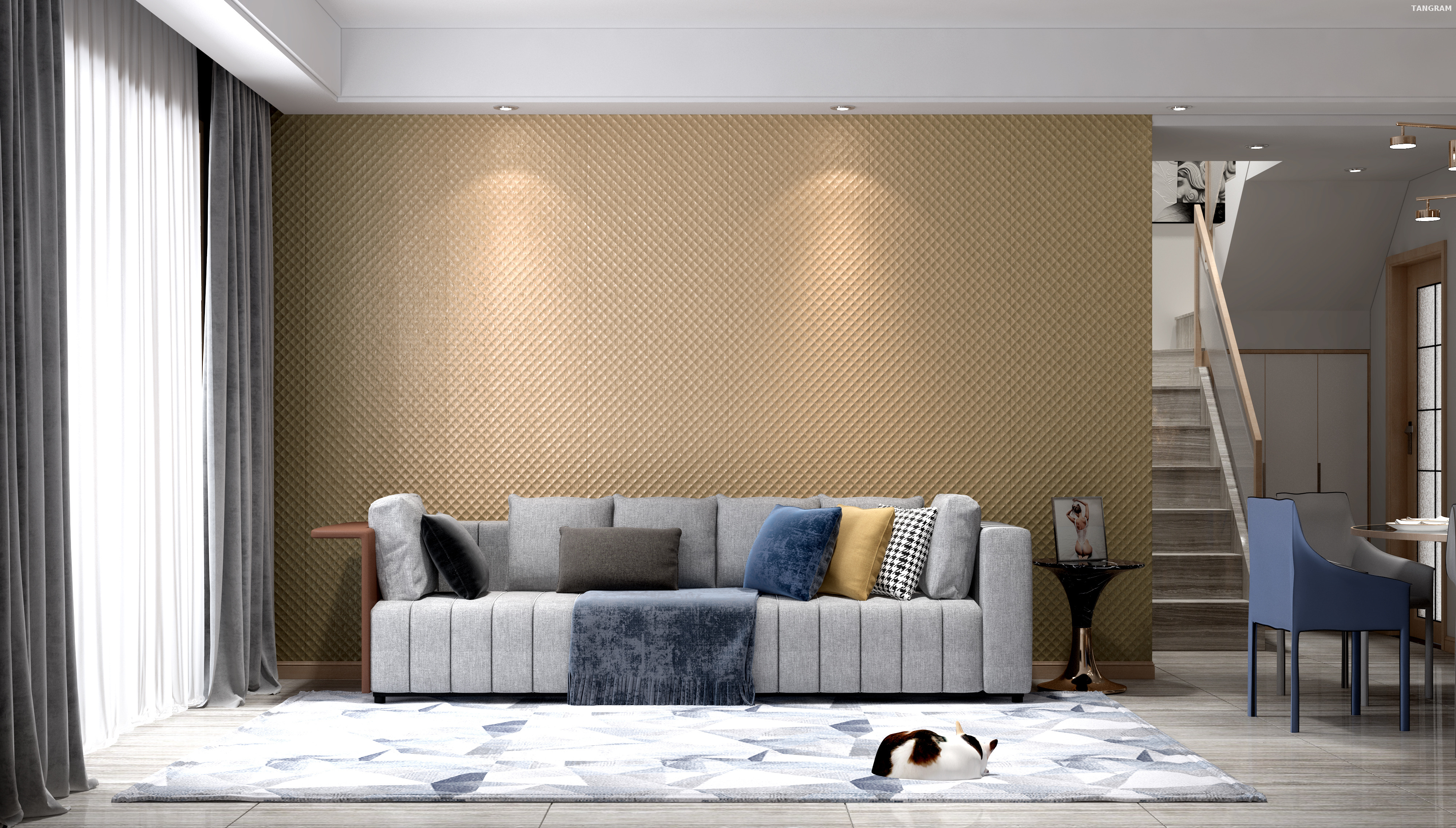 3d Fluted Leather Soft Wall Panel Luxury Wall Covering