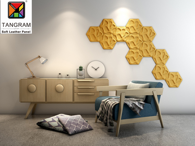 Eco Friendly Golden Indoor 3D Mosaic Tile