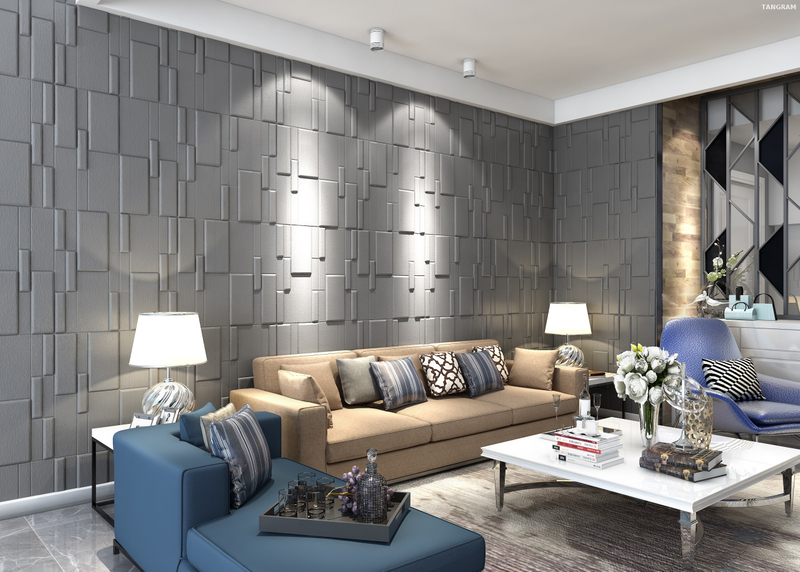 High Quality Soundproof 3D Art Wall Big Size Wall Panel 3D Textured Wallpaper Soft Leather Foam Wall Sheet