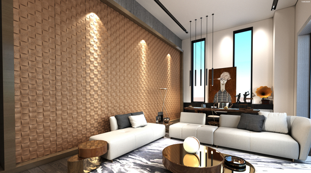 Peel off and Stick Waterproof PU Foam Panel 3D Wall Sheet Modern Interior Decoration Wall Panel