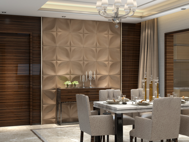 Biodegradable Textured Indoor 3d Wall Panel