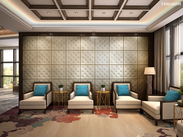 Amazing Design White Sound Reflection Leather Wall Panel