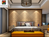 Linen Fabric Brown Bedhead 3D Wall Panel