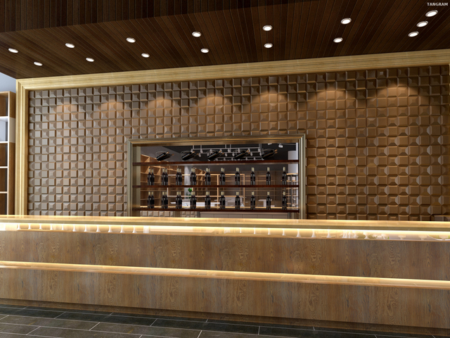 PU Golden Wall Wave Panel