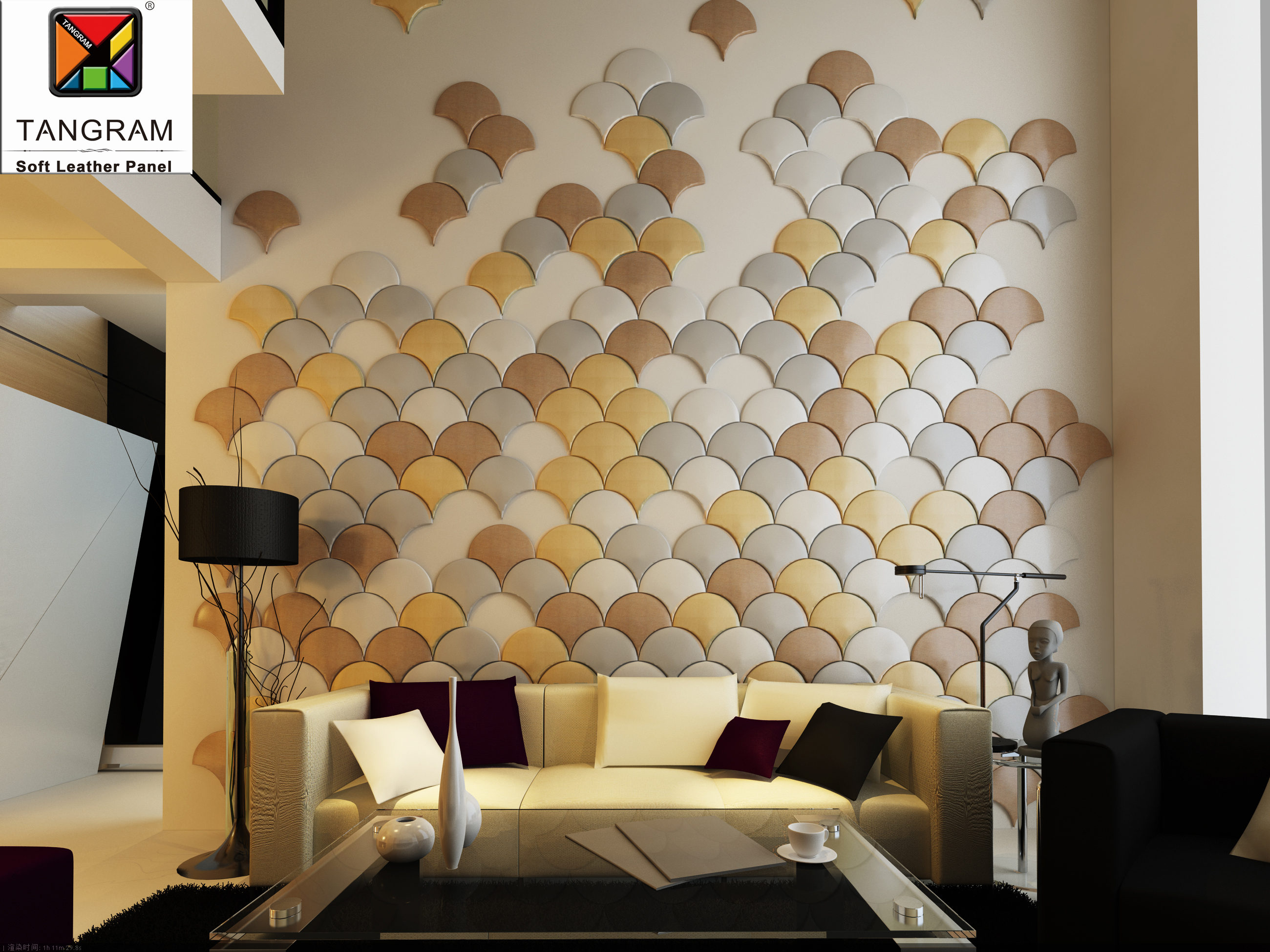 3d leather wall mosaics--Amour (5)