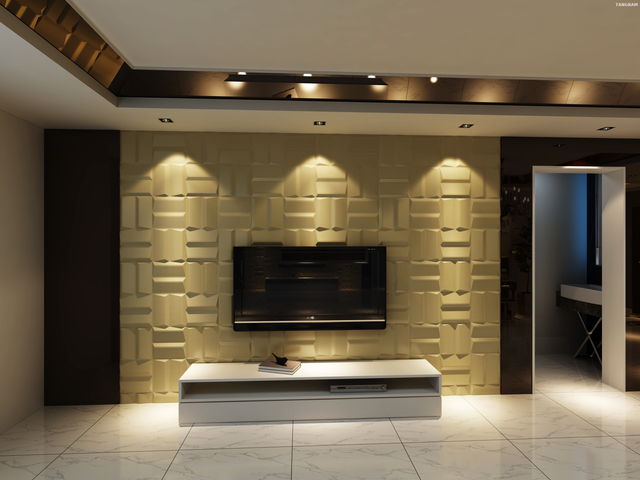 Soft White Sound Reflection 3D Wall Panel