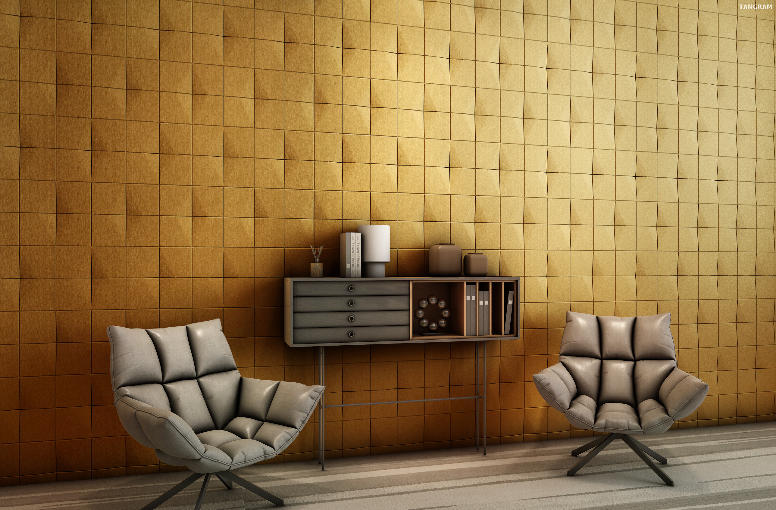 Durable Self Adhesive 3D Wall Tile Sticker Home Theater KTV Leather Embossed Interior Foam Wall Panels