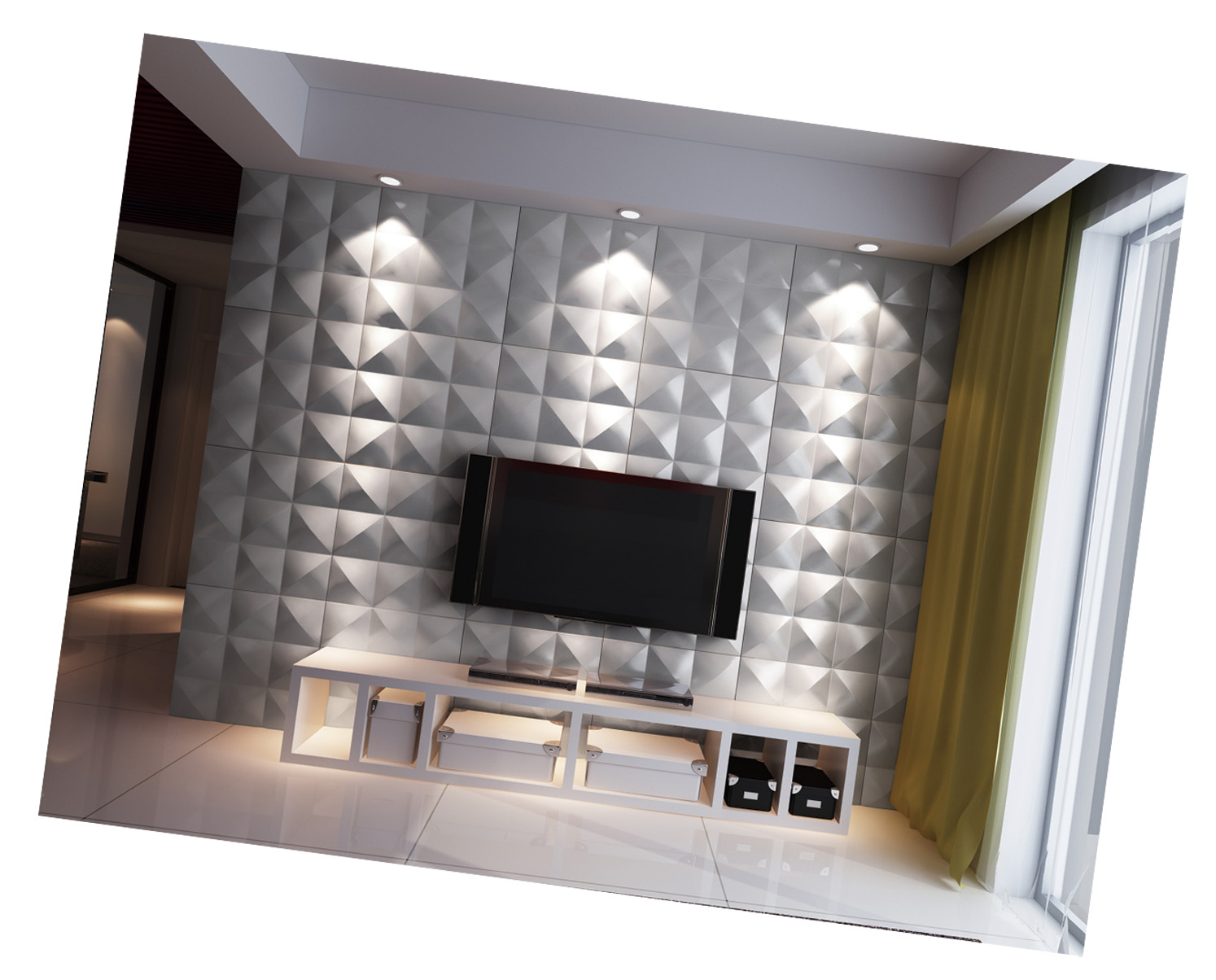 Elegent Grey Indoor Decoration 3D Wall Panel