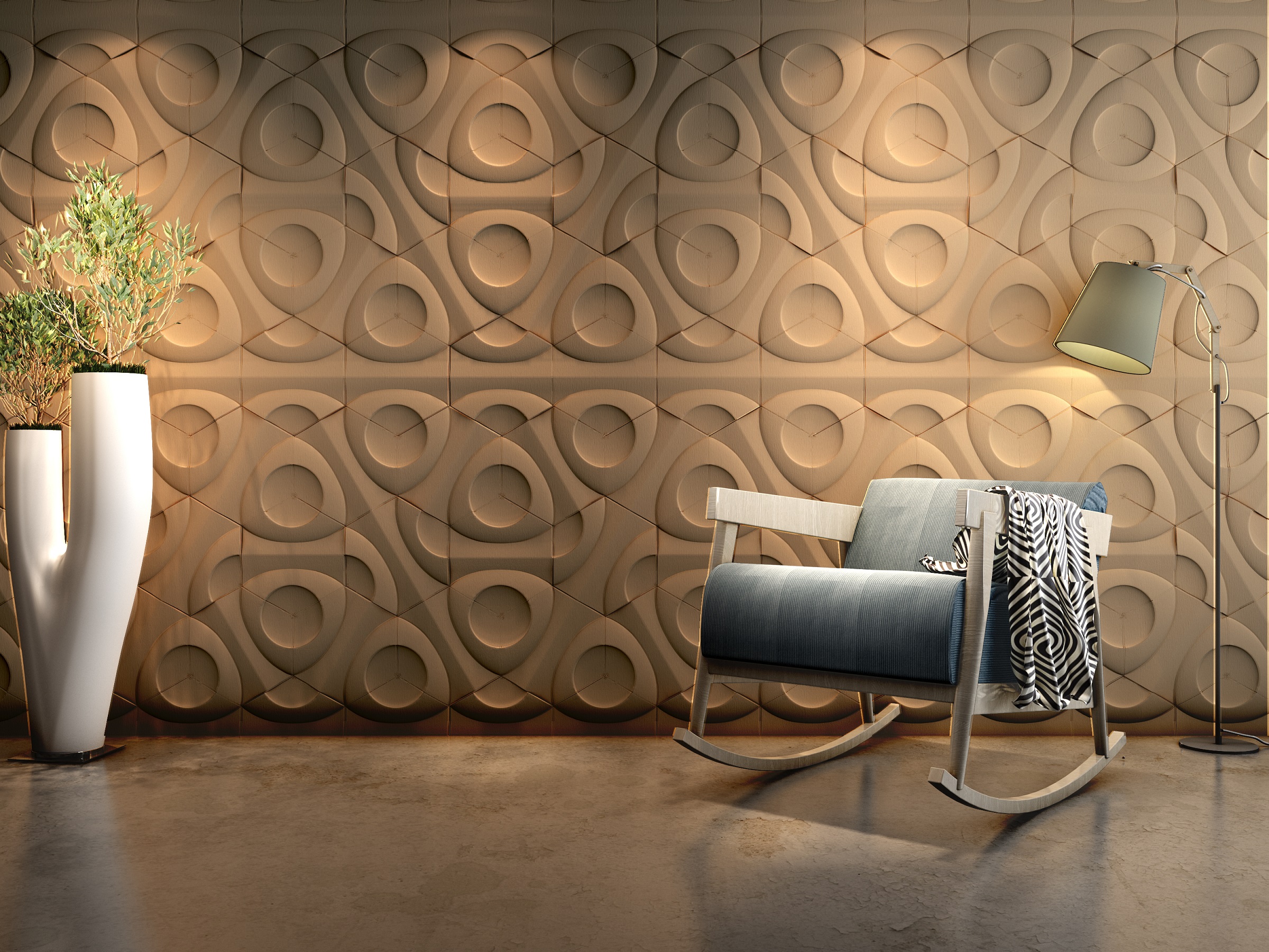 Pu Foam Golden Indoor 3D Mosaic Tile