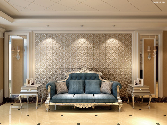 Soundproof White Indoor 3D Wall Panel