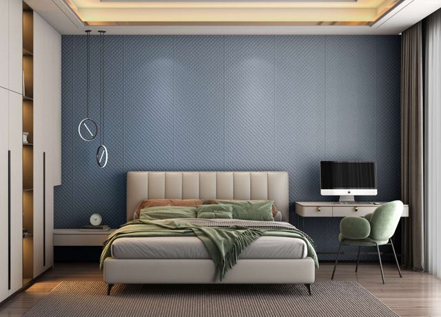 3d Fluted Leather Soft Wall Panel Luxury Wall Covering