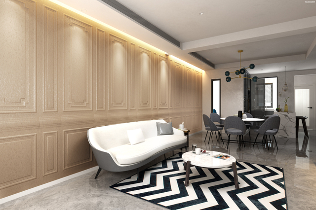 Leather Embossed Wainscot Wall Panel