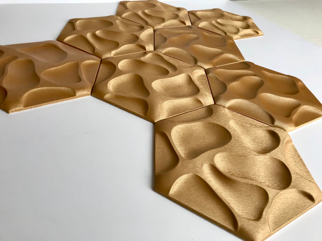 Eco Friendly Golden Indoor 3D Mosaic Tile