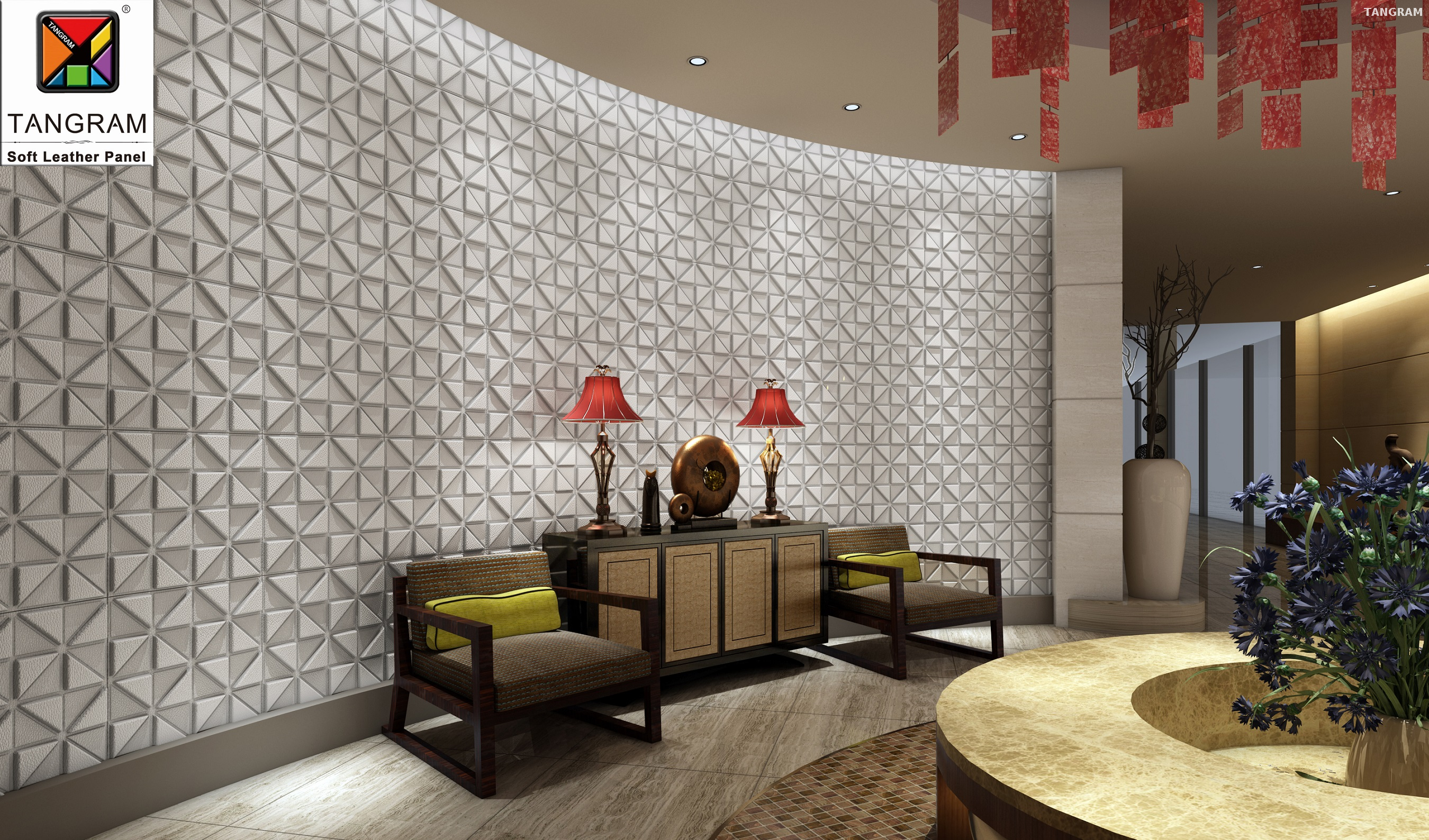 3D White Indoor Wall Panel