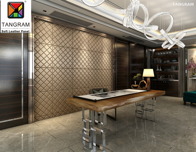 Fireproof Blue Hotel 3D Wall Panel