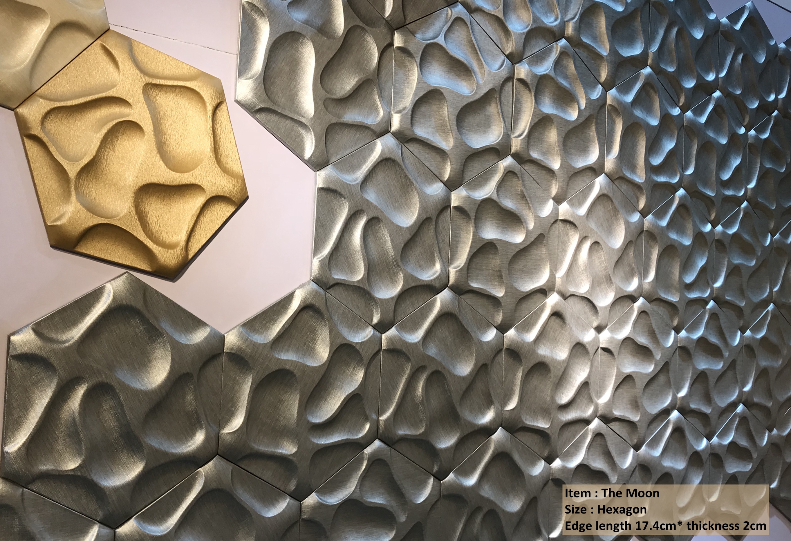Eco Friendly Golden Indoor 3D Mosaic Tile